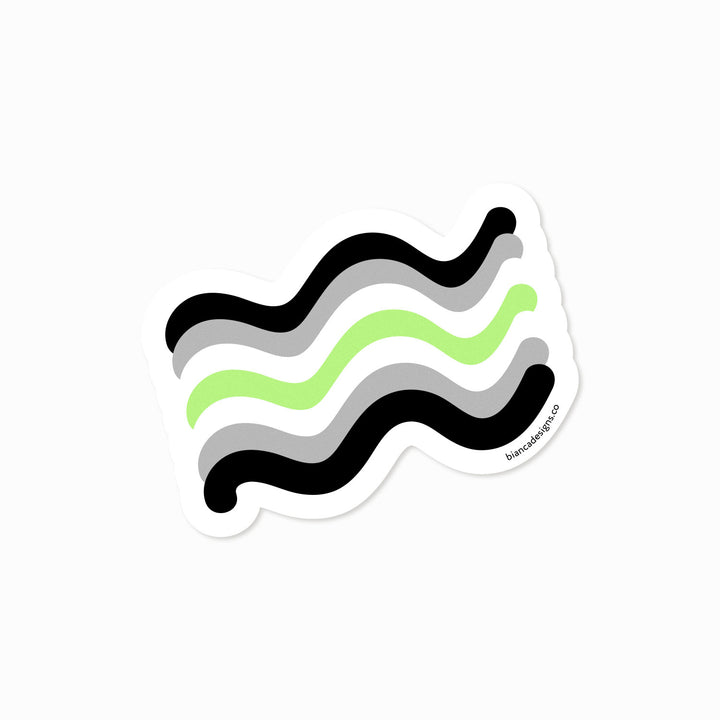 Agender Squiggly Pride Sticker - Bianca's Design Shop