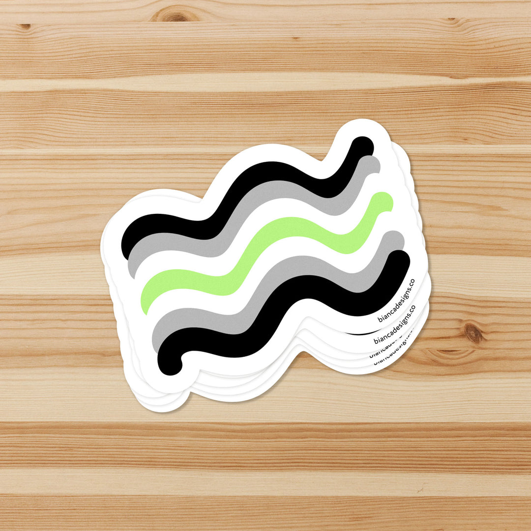Agender Squiggly Pride Sticker - Bianca's Design Shop