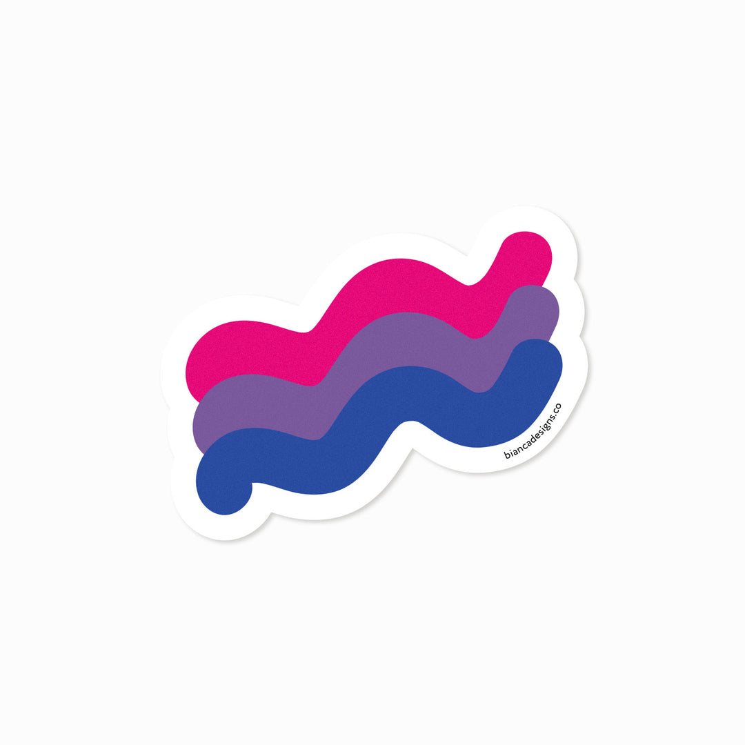 Bisexual Squiggly Pride Sticker - Bianca's Design Shop