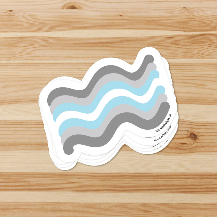 Demiboy Squiggly Pride Sticker - Bianca's Design Shop