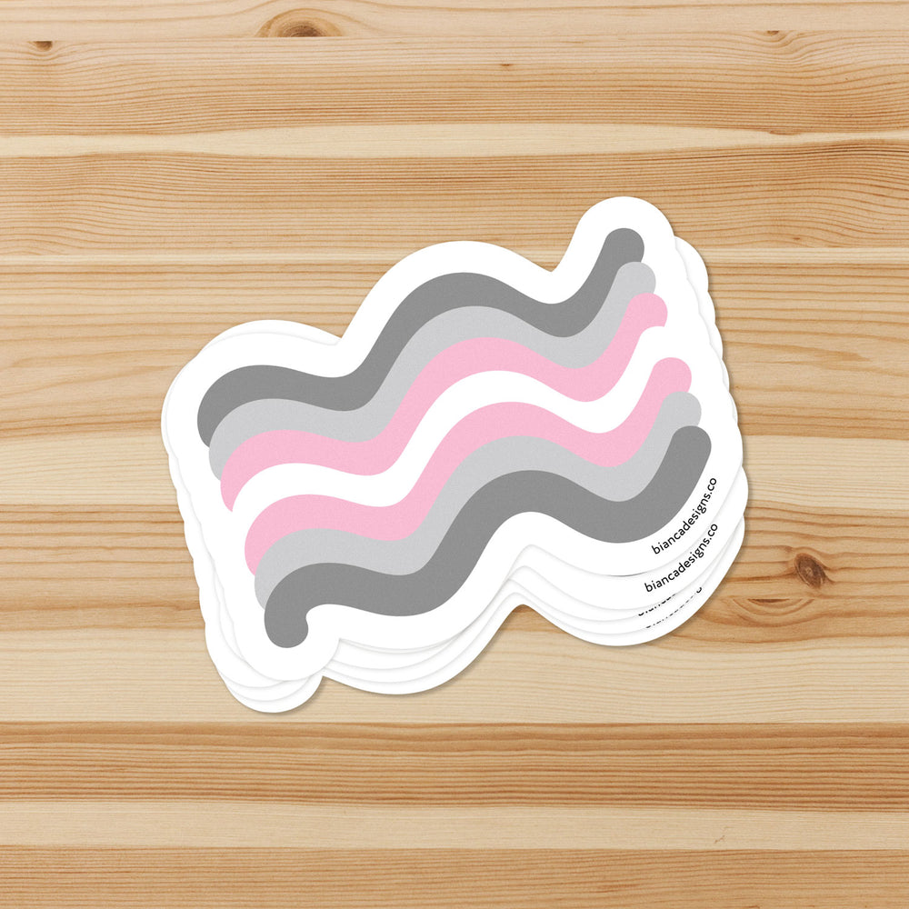 Demigirl Squiggly Pride Sticker - Bianca's Design Shop