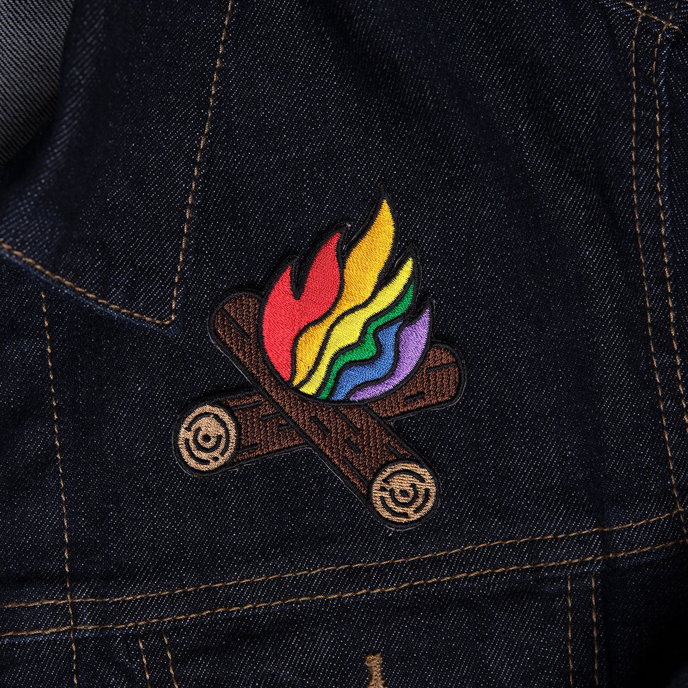 Flaming Rainbow Campfire Patch - Bianca's Design Shop