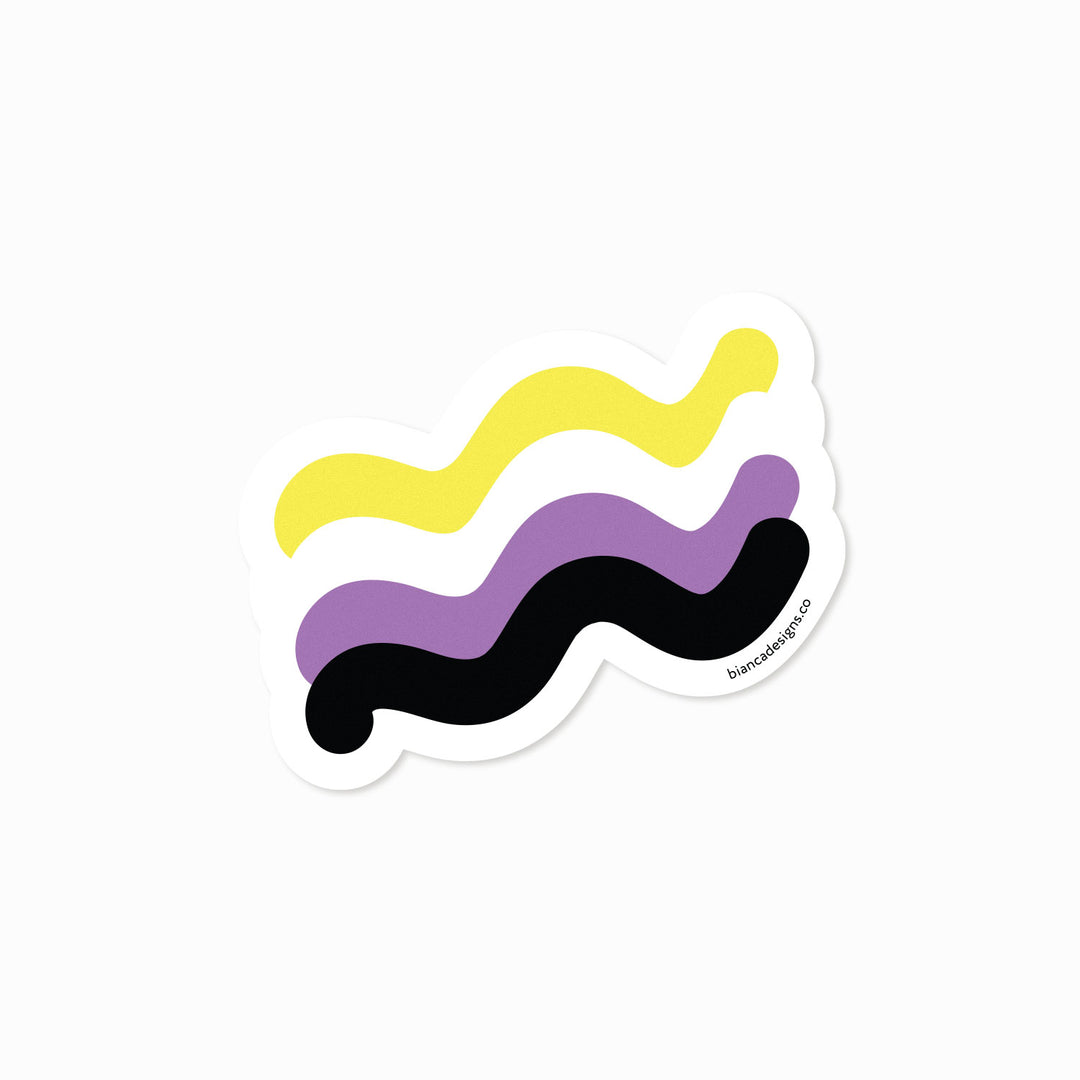 Non-binary Squiggly Pride Sticker - Bianca's Design Shop