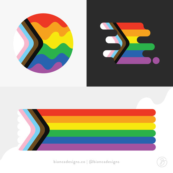 Progress Pride by Daniel Quasar, Collage Design by Bianca Designs