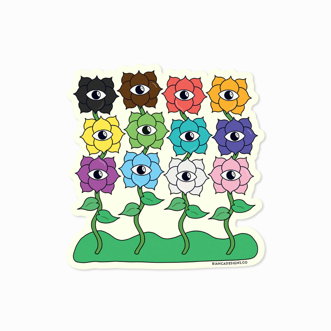 Inclusive Pride Flowers Sticker - Bianca's Design Shop