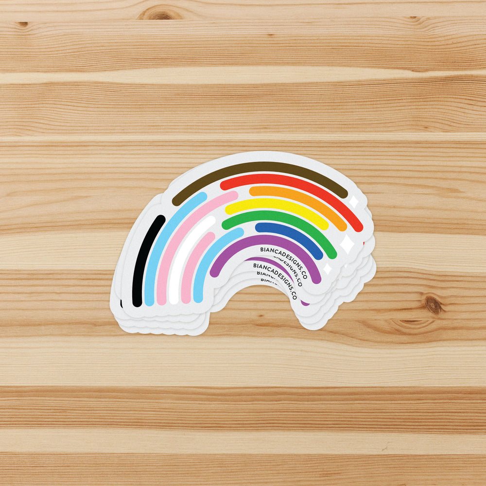 Inclusive Rainbow Sticker (Silver) - Bianca's Design Shop