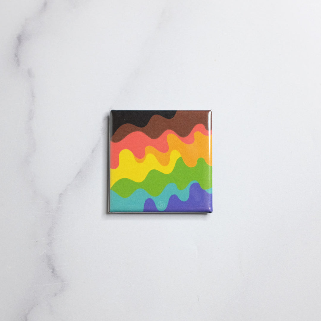 Wavy QTPOC Pride Rainbow Magnet - Bianca's Design Shop