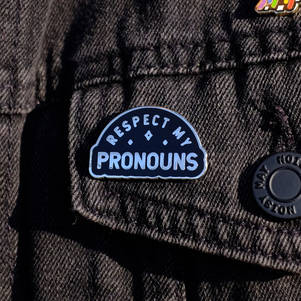 Respect My Pronouns Pin - Bianca's Design Shop