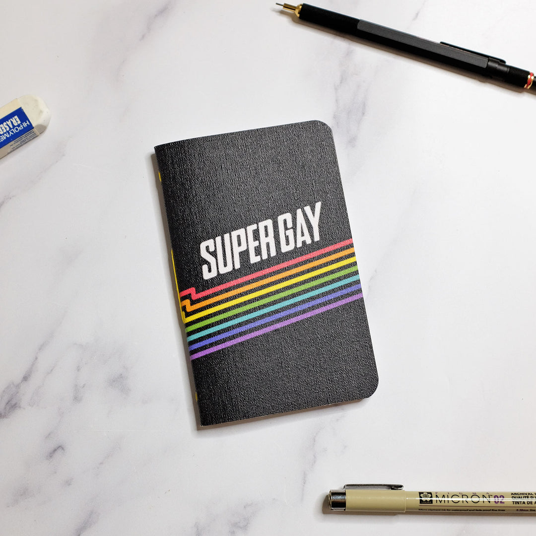 Super Gay Retro Notebook - Bianca's Design Shop