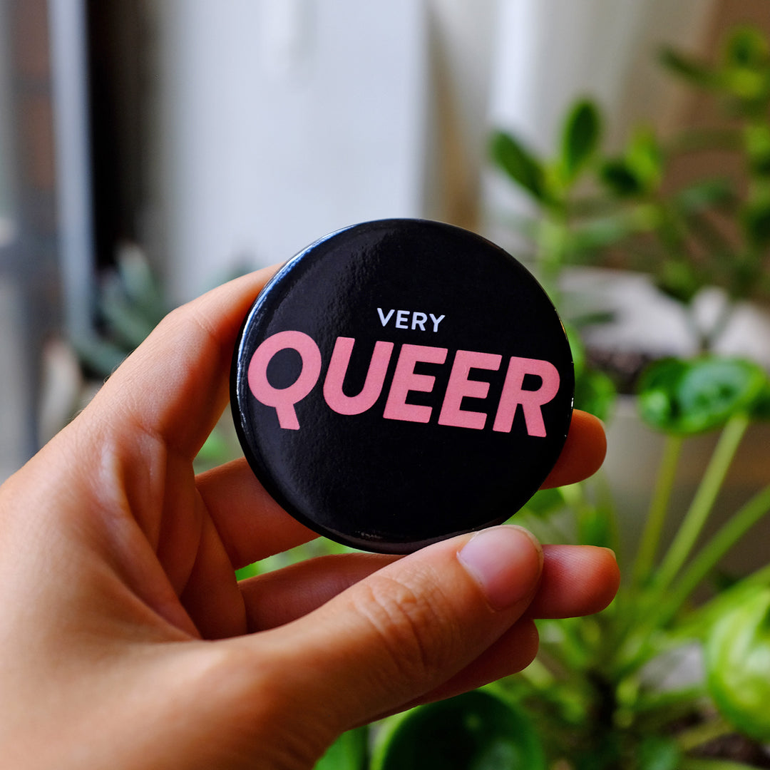 Very Queer Button (Black) - Bianca's Design Shop