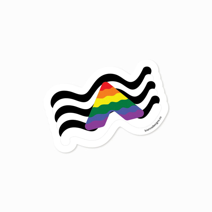 Ally in Action Squiggly Pride Sticker - Bianca's Design Shop