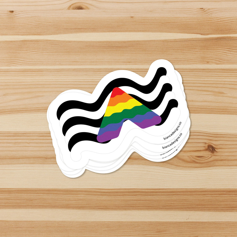 Ally in Action Squiggly Pride Sticker - Bianca's Design Shop