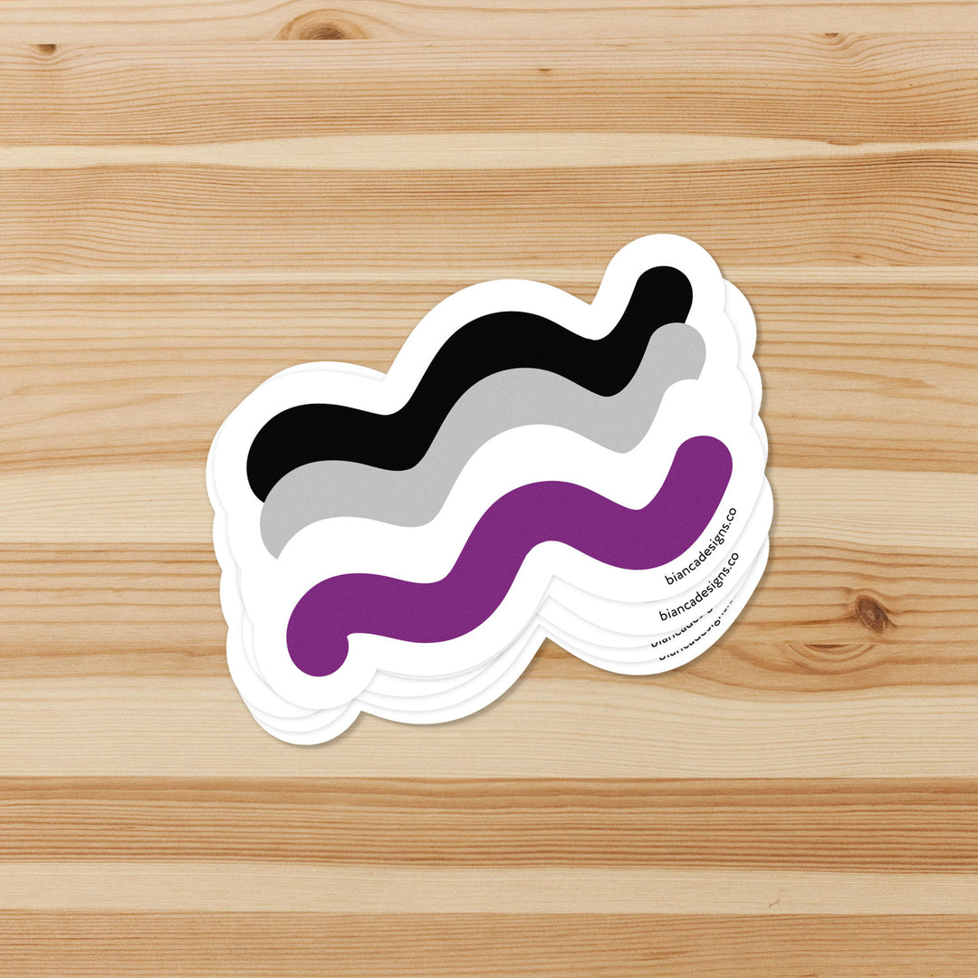 Asexual Squiggly Pride Sticker