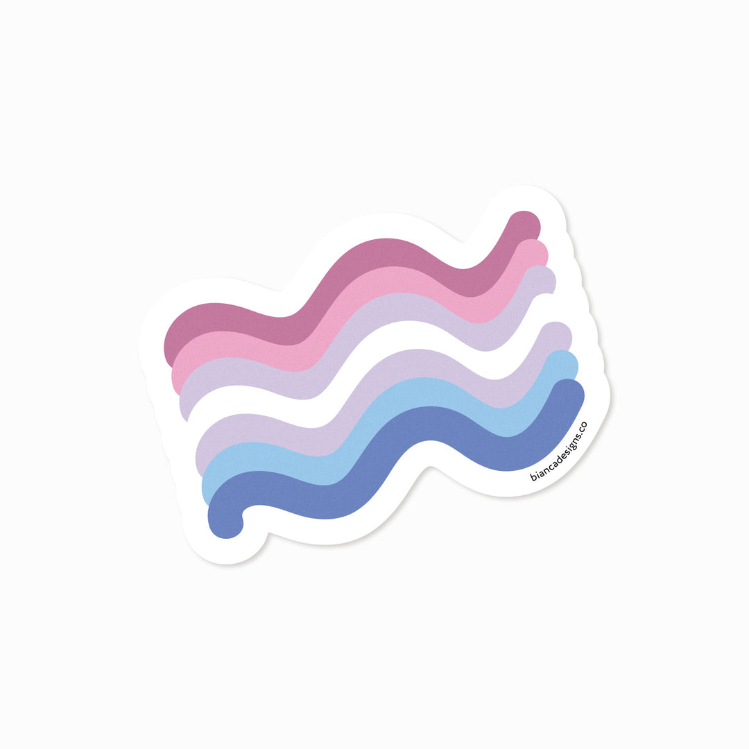 Bigender Squiggly Pride Sticker - Bianca's Design Shop