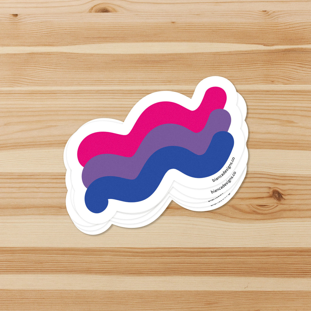 Bisexual Squiggly Pride Sticker - Bianca's Design Shop