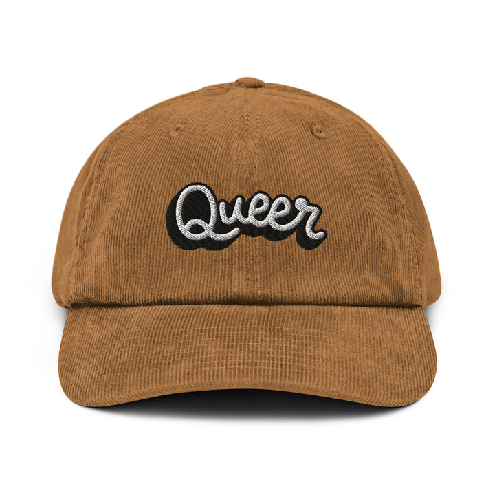 Queer Embroidered Corduroy Hat (Camel)