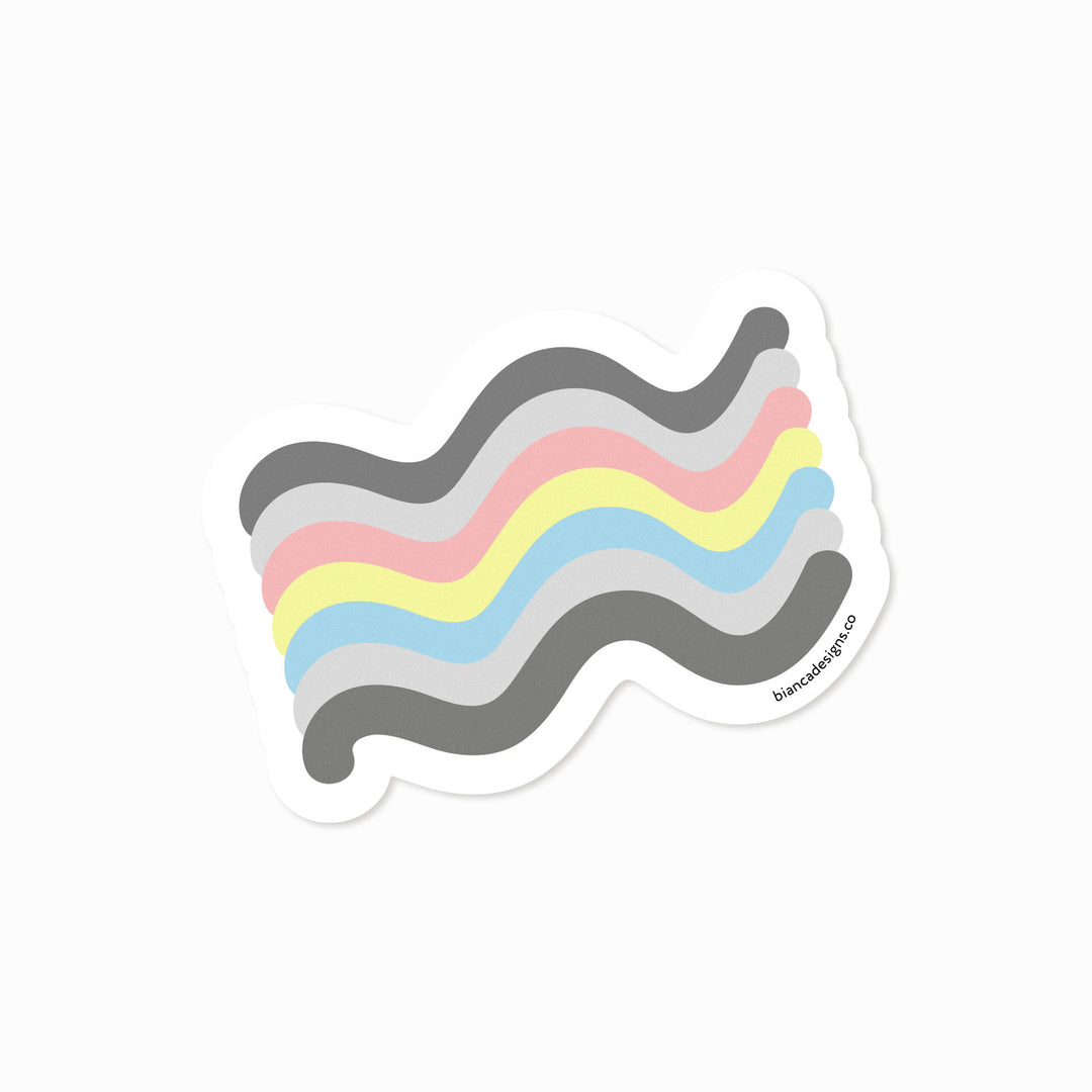 Demiflux Squiggly Pride Sticker - Bianca's Design Shop