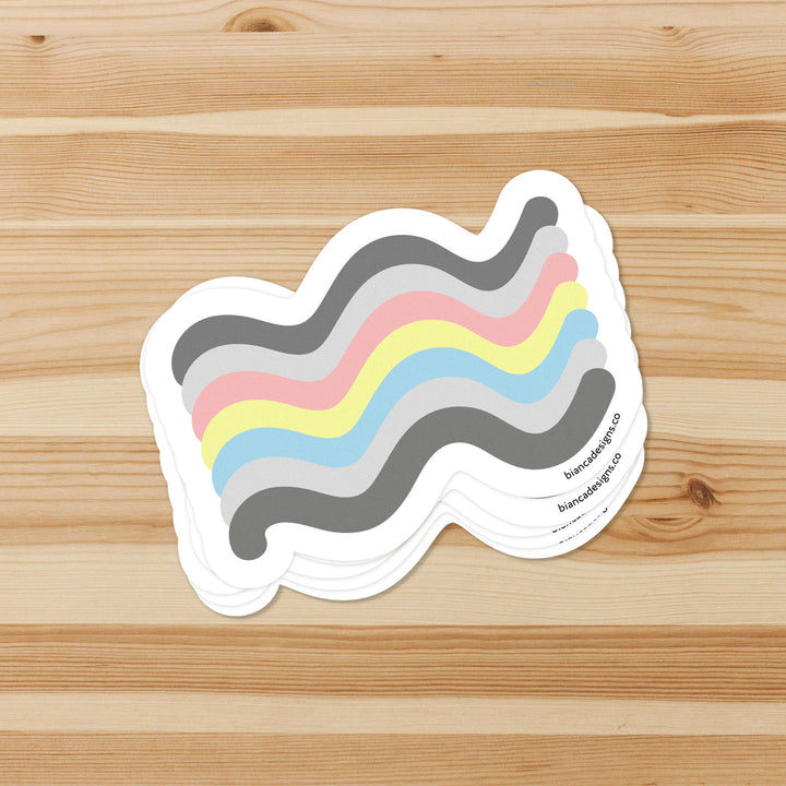 Demiflux Squiggly Pride Sticker - Bianca's Design Shop