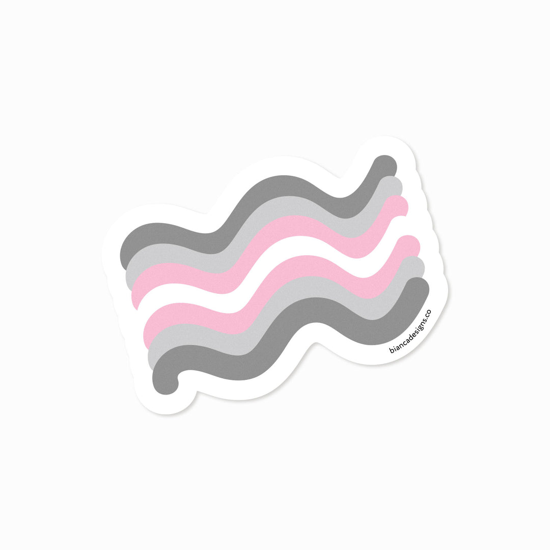 Demigirl Squiggly Pride Sticker - Bianca's Design Shop