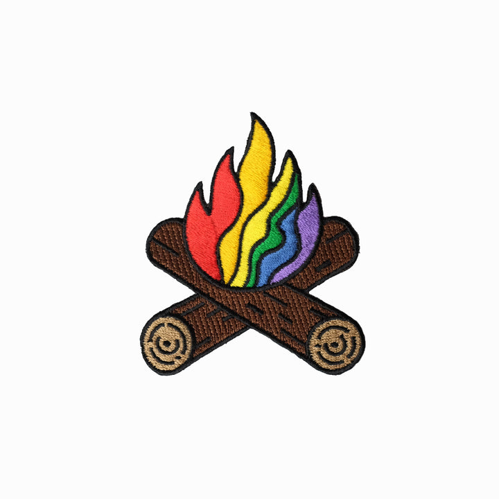 Flaming Rainbow Campfire Patch