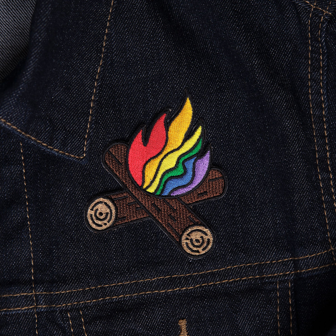 Flaming Rainbow Campfire Patch