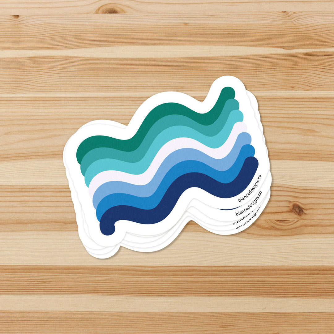 Gay Male Squiggly Pride Sticker