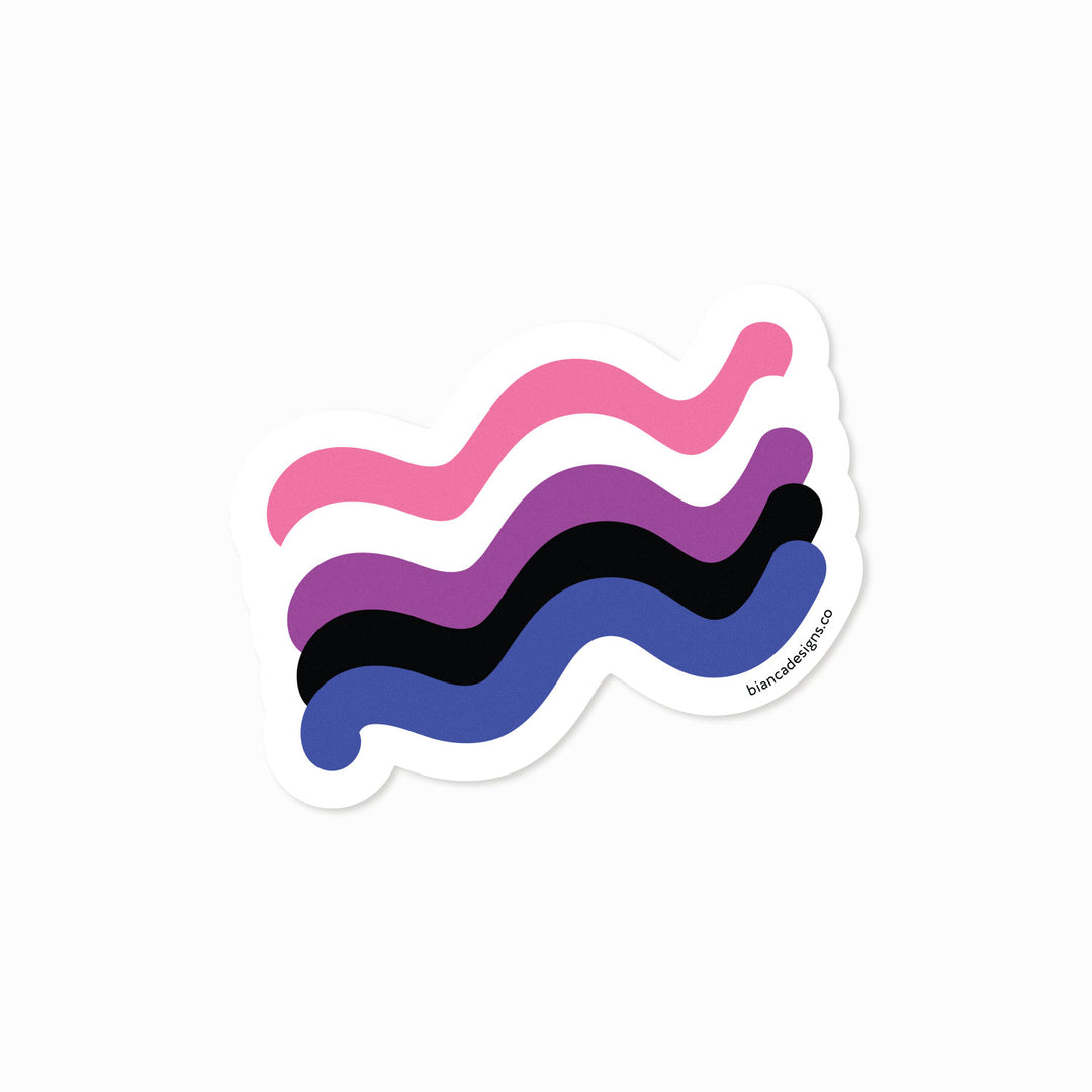 Genderfluid Squiggly Pride Sticker - Bianca's Design Shop