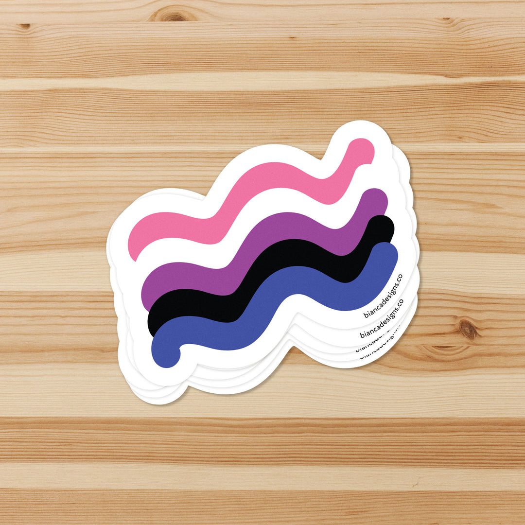 Genderfluid Squiggly Pride Sticker - Bianca's Design Shop