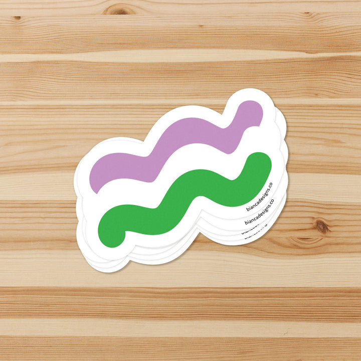 Genderqueer Squiggly Pride Sticker - Bianca's Design Shop
