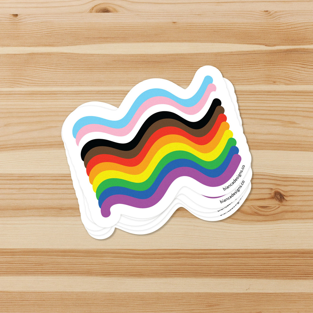 Inclusive Squiggly Pride Sticker - Bianca's Design Shop