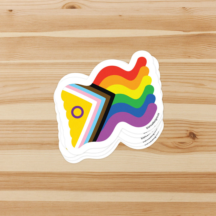 Intersex-Inclusive Squiggly Pride Sticker - Bianca's Design Shop