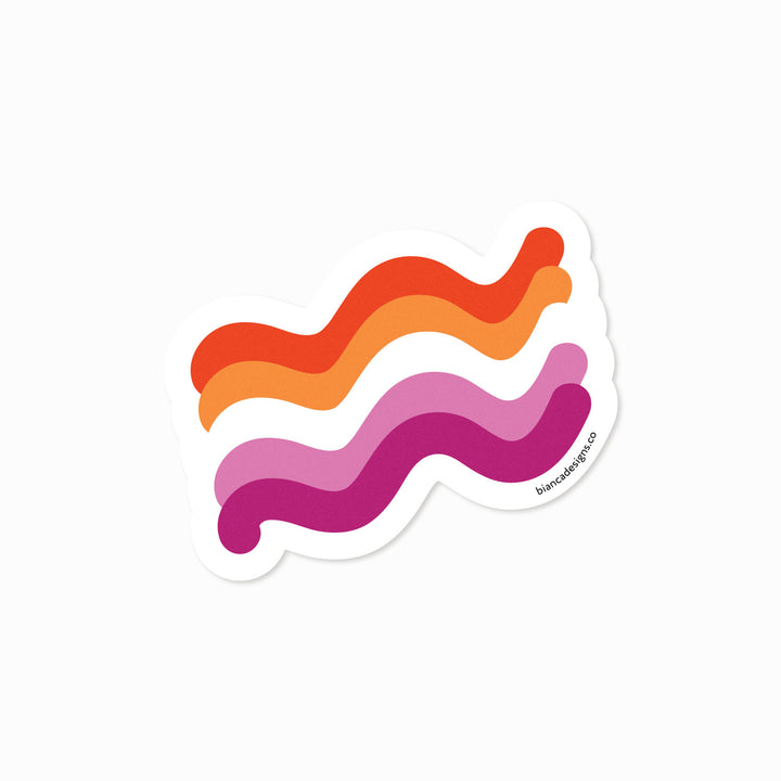 Lesbian Squiggly Pride Sticker - Bianca's Design Shop