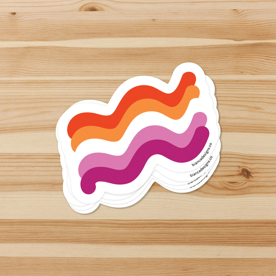 Lesbian Squiggly Pride Sticker - Bianca's Design Shop