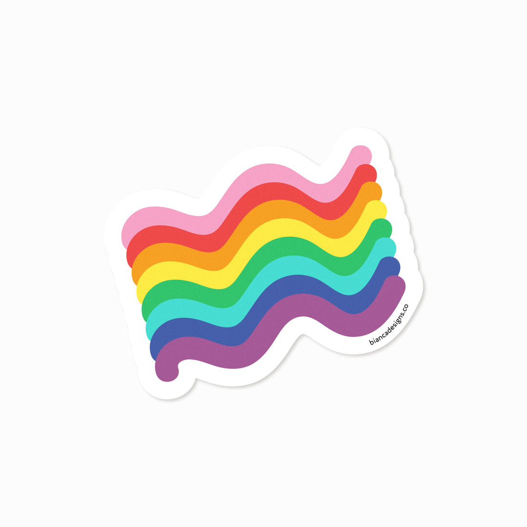 LGBTQ+ Squiggly Pride Sticker - Bianca's Design Shop