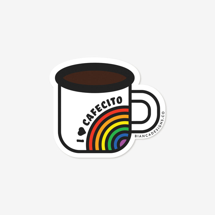Cafecito Rainbow Mug Sticker