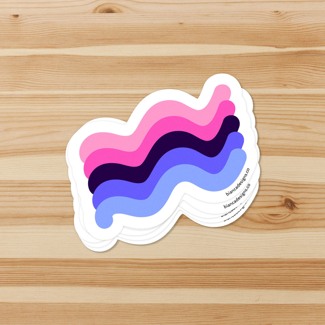 Omnisexual Squiggly Pride Sticker