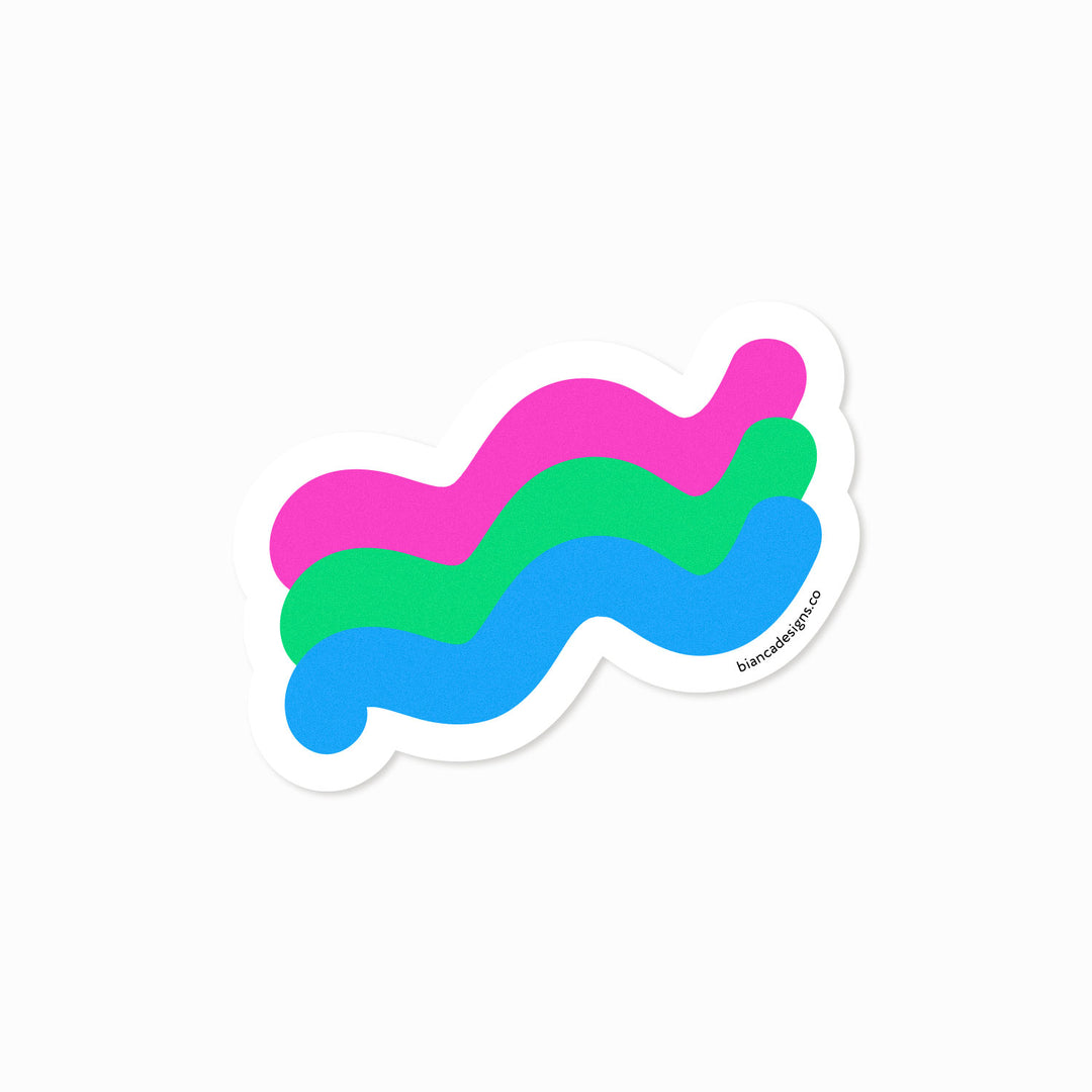Polysexual Squiggly Pride Sticker - Bianca's Design Shop