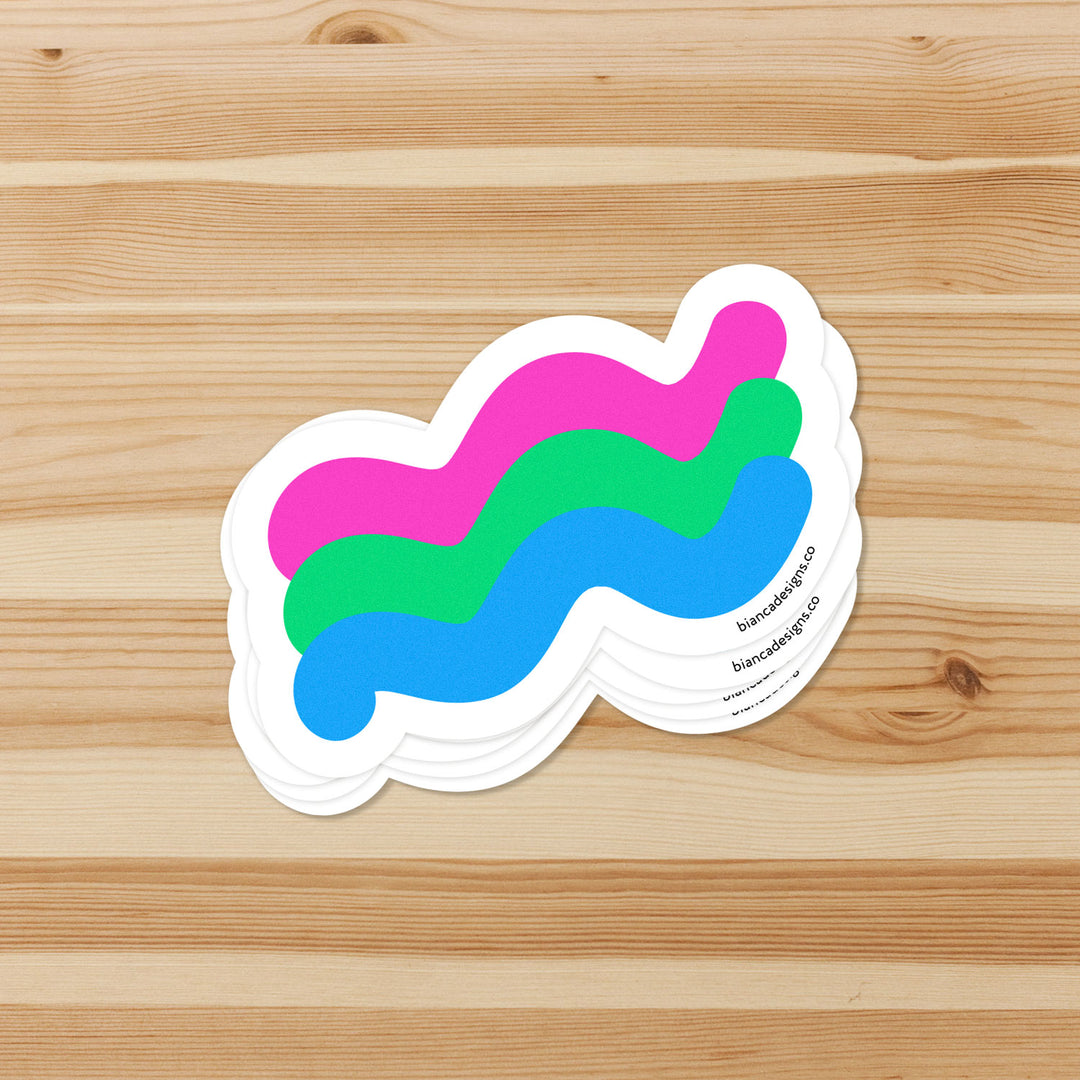 Polysexual Squiggly Pride Sticker - Bianca's Design Shop