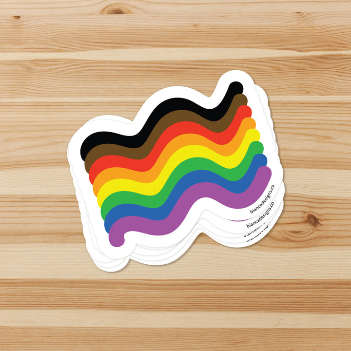 QTPOC Squiggly Pride Sticker - Bianca's Design Shop