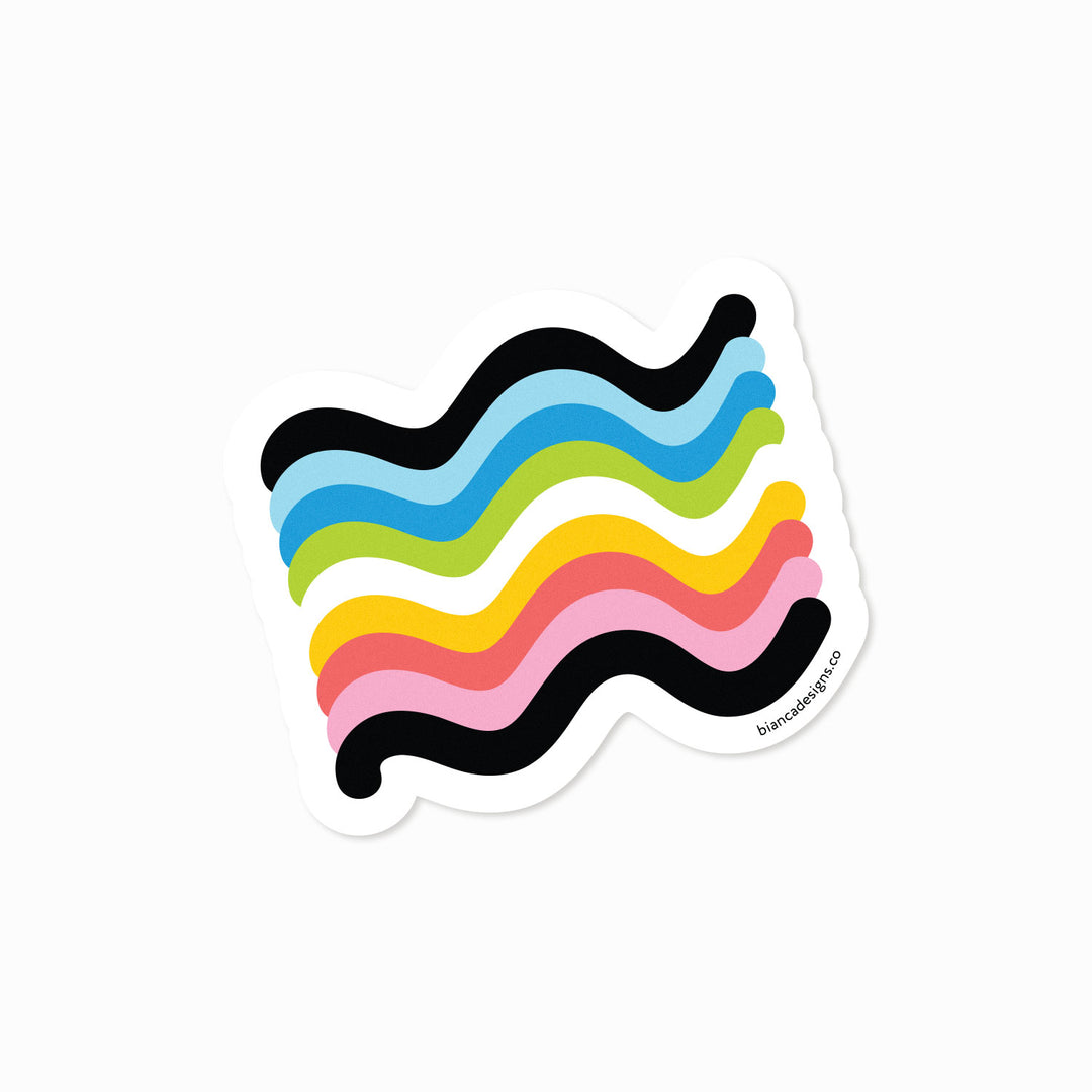 Queer Squiggly Pride Sticker - Bianca's Design Shop