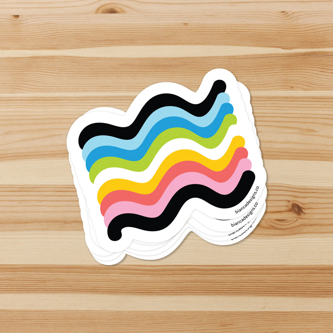 Queer Squiggly Pride Sticker - Bianca's Design Shop