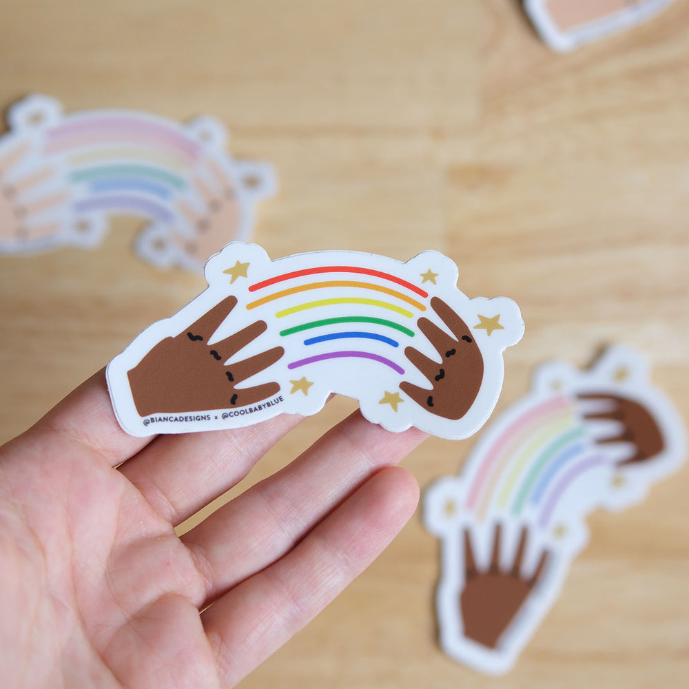 Rainbow in ASL Sticker - Bianca's Design Shop