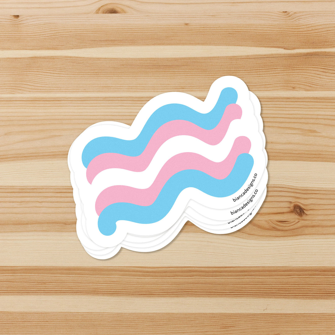 Trans Squiggly Pride Sticker