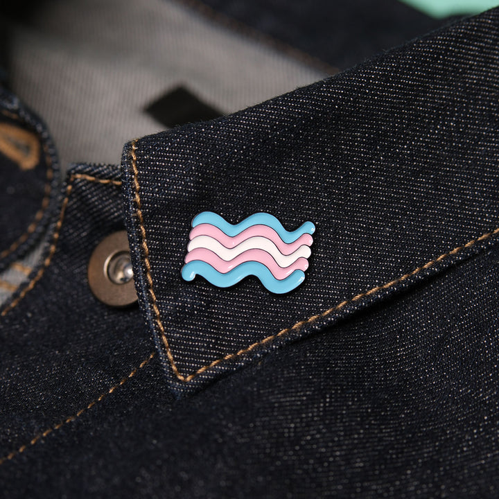 Trans Squiggly Pride Pin - Bianca's Design Shop