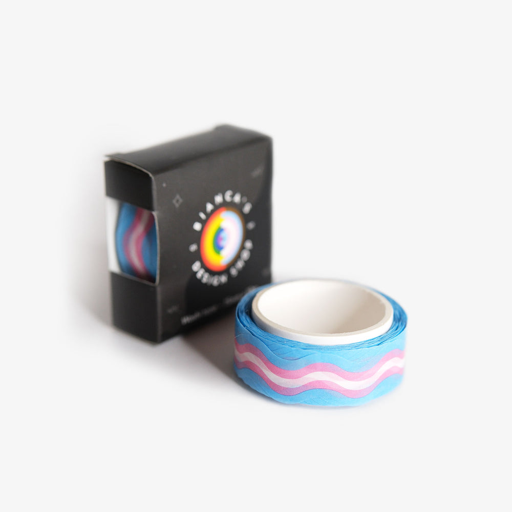 Wavy Trans Pride Washi Tape - Bianca's Design Shop
