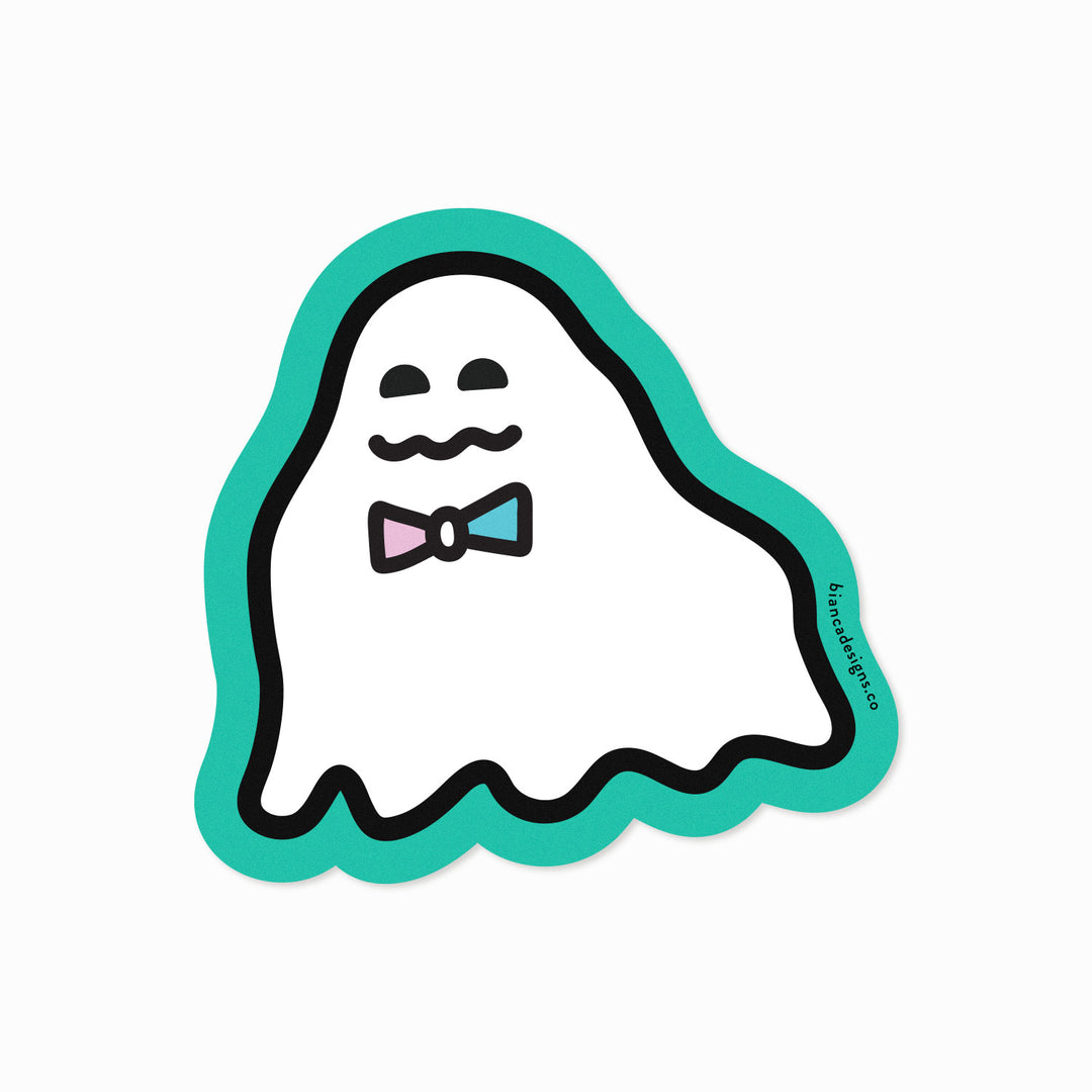 Charlie the Trans Ghost Chillin Sticker by Bianca Designs