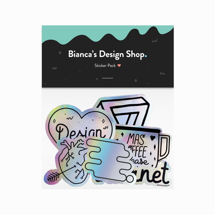 Holographic Designer Sticker Pack - Bianca's Design Shop