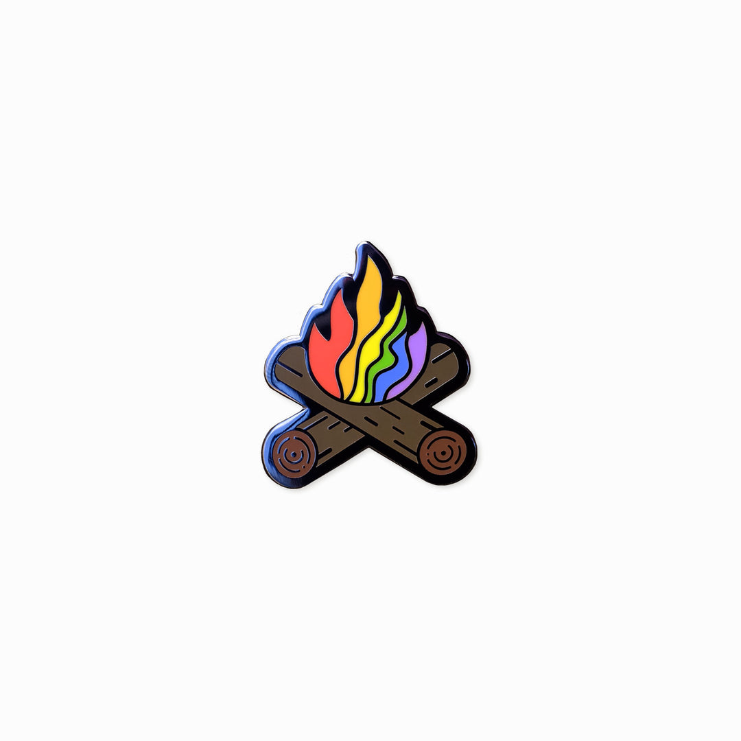 Flaming Rainbow Campfire Pride Pin by Bianca Designs