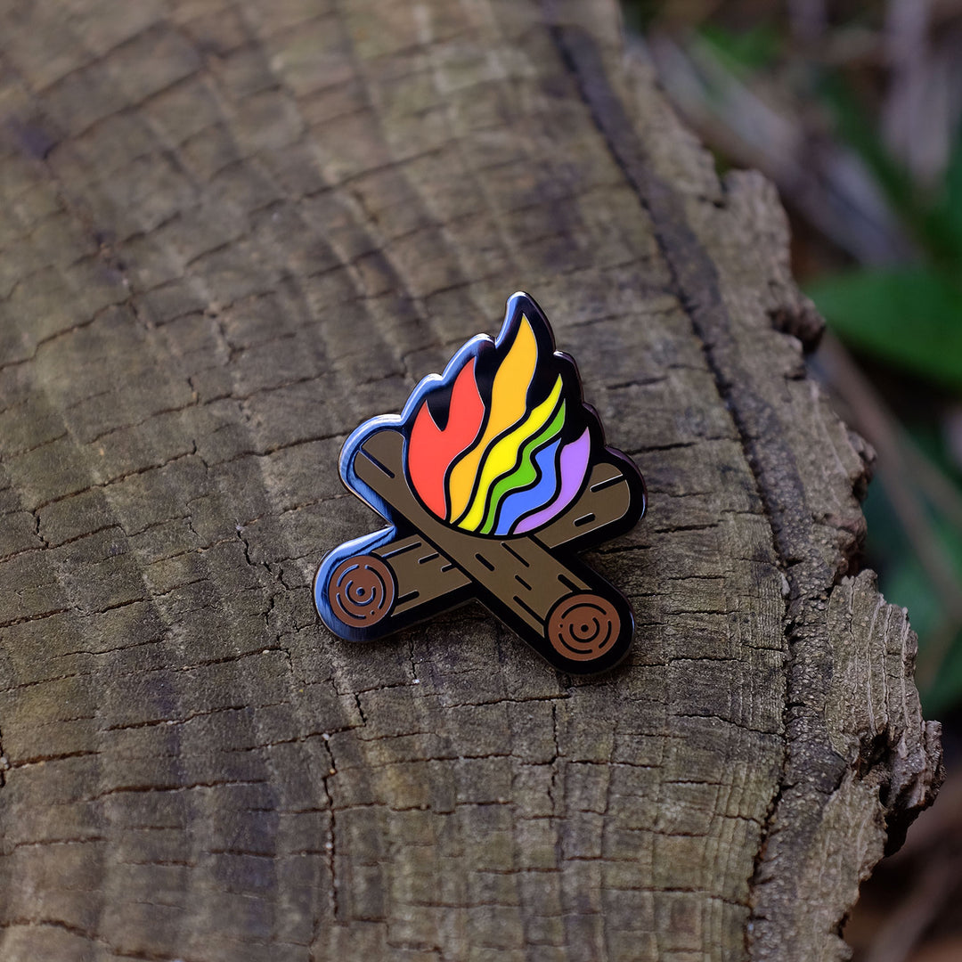 Flaming Rainbow Campfire Pin - Bianca's Design Shop