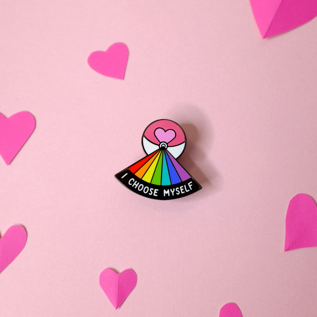 I Choose Myself Loveball Self Care Pin - Bianca's Design Shop